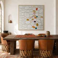 Gilded Cobble Serenity – Abstract Textured Wall Art