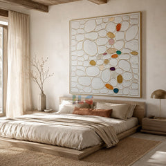 Gilded Cobble Serenity – Abstract Textured Wall Art