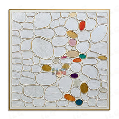 Gilded Cobble Serenity – Abstract Textured Wall Art hand-painted wall art