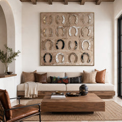 Horseshoe Grid – Wabi Sabi Textured Wall Art