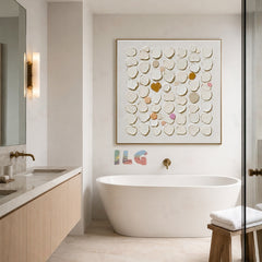 Linen Pebble Sonata – Abstract Textured Wall Art