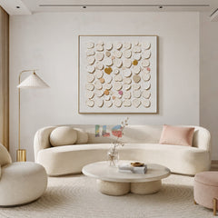 Linen Pebble Sonata – Abstract Textured Wall Art