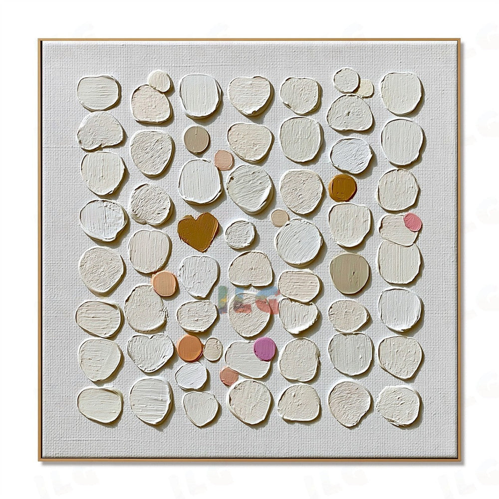 Linen Pebble Sonata – Abstract Textured Wall Art hand-painted wall art