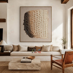 Material Flow – Dual Texture Transition Wall Art