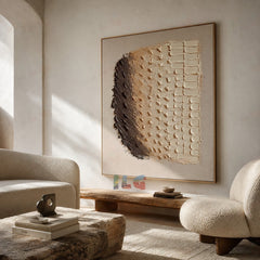 Material Flow – Dual Texture Transition Wall Art