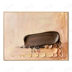 Minimal Drift – Sculpted Horizon Wall Art hand-painted wall art
