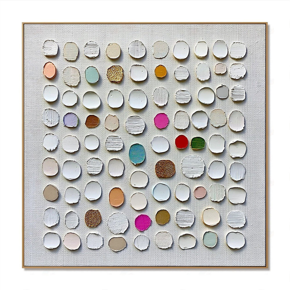 Neutral Dot Constellation – Abstract Textured Wall Art hand-painted wall art