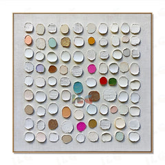 Neutral Dot Constellation – Abstract Textured Wall Art hand-painted wall art