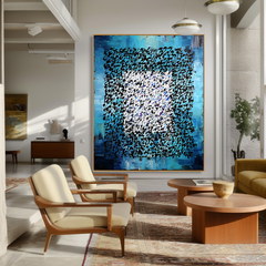 Ocean Cipher – Contemporary Blue Abstract Oil Painting