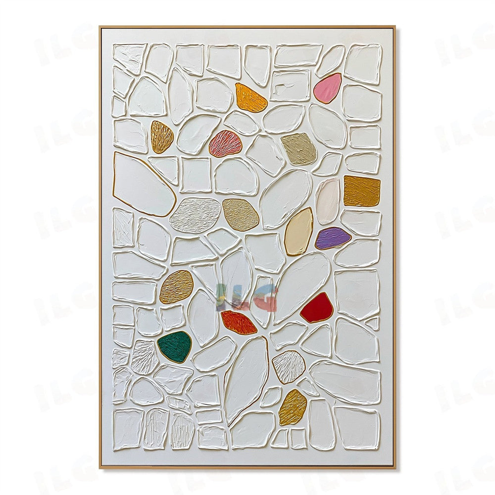 Opaline Stone Map – Abstract Textured Wall Art hand-painted wall art
