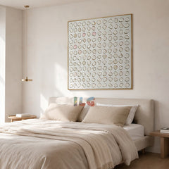 Porcelain Pebble Rhythm – Abstract Textured Wall Art