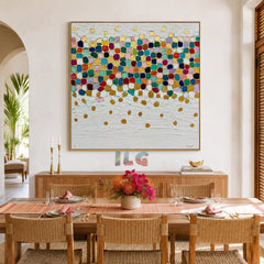 Prismatic Pebble Field – Abstract Textured Wall Art