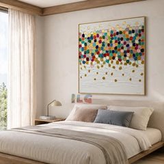 Prismatic Pebble Field – Abstract Textured Wall Art