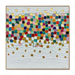 Prismatic Pebble Field – Abstract Textured Wall Art hand-painted wall art