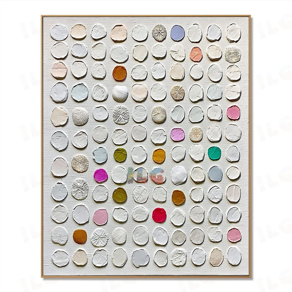 Quiet Shellpoint Array – Abstract Textured Wall Art hand-painted wall art