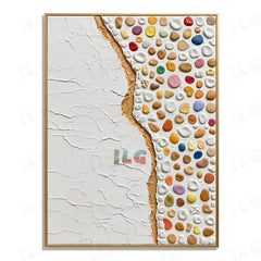Sandsplit Pebble Coast – Abstract Textured Wall Art hand-painted wall art