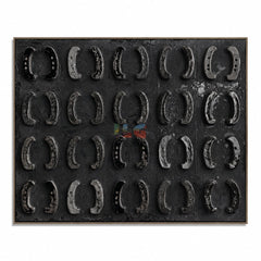 Shadow Horseshoe Grid – Abstract Western Wall Art hand-painted wall art