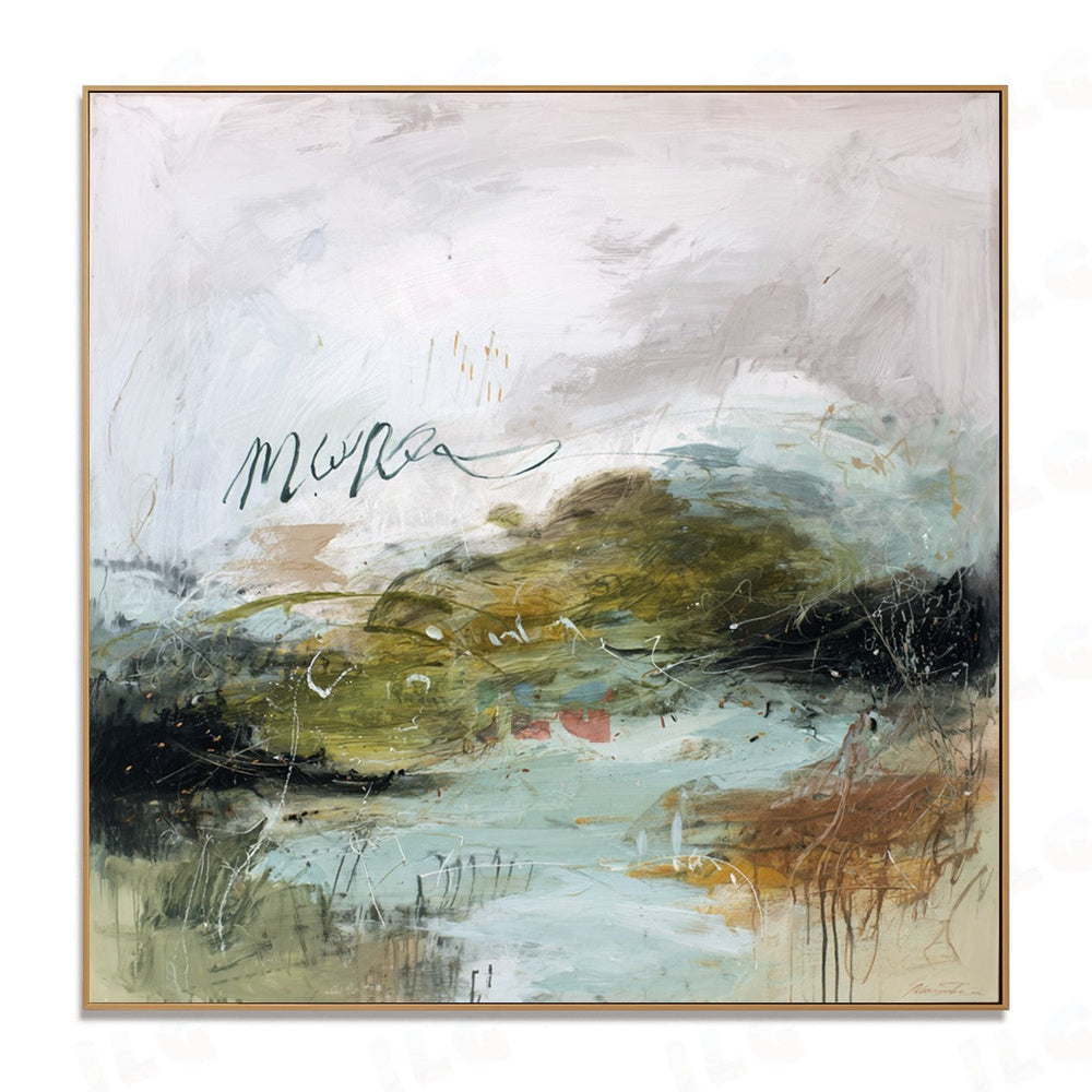Silent Terrain – Abstract Landscape Wall Art hand-painted wall art