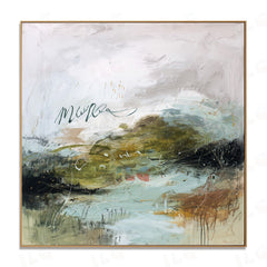 Silent Terrain – Abstract Landscape Wall Art hand-painted wall art