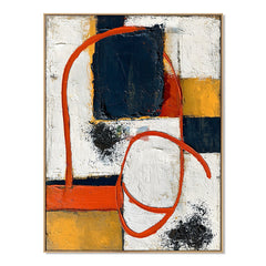 Tangerine Circuit Blocks – Abstract Geometric Wall Art hand-painted wall art