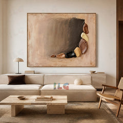 Terracotta Horizon – Sculpted Flow Abstract Wall Art