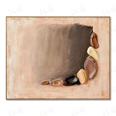 Terracotta Horizon – Sculpted Flow Abstract Wall Art hand-painted wall art