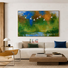 Verdant Flight – Abstract Nature Wall Art