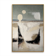 Pale Horizons – Textured Coastal Abstract Art