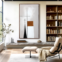 Quiet Geometry – Minimalist Textured Abstract Painting