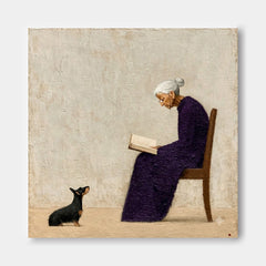 Square Canvas Art With Textured Brushwork For Modern Organic Interiors