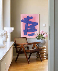 Pink Abstract Oil Painting On Canvas Modern Minimalist Wall Art Large Original Textured Acrylic Painting For Home Decor
