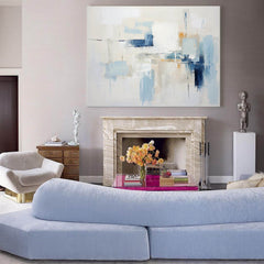Modern Abstract Canvas Oil Painting Large Wall Art Blue Original Acrylic Oil Paninting Living Room Decoration