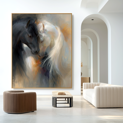 Eternal Embrace – Abstract Horse Canvas Art