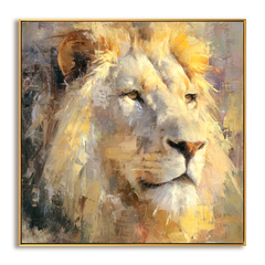 Regal Stillness – Lion Oil Painting, Lion Wall Art