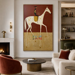 Ivory Desert Horse – Western Folk Wall Art