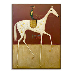 Ivory Desert Horse – Western Folk Wall Art hand-painted wall art