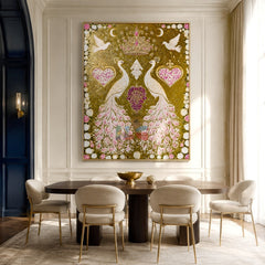 Regal Peacock Garden – Ornate Botanical Wall Art