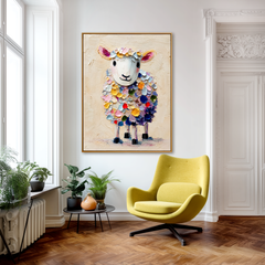 Colorful Sheep – Textured Animal Wall Art