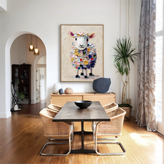 Colorful Sheep – Textured Animal Wall Art