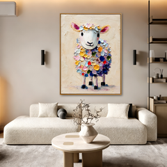 Colorful Sheep – Textured Animal Wall Art