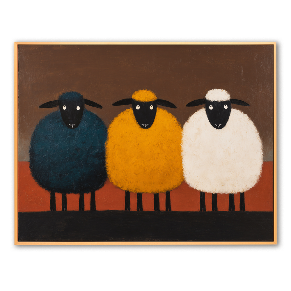 Sheep I – Minimalist Animal Wall Art hand-painted wall art