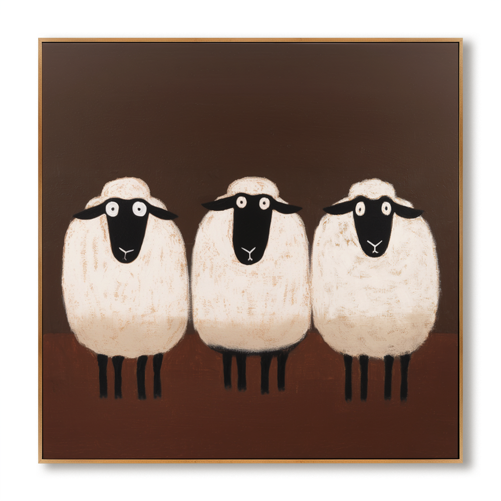 Sheep II – Minimalist Animal Wall Art hand-painted wall art