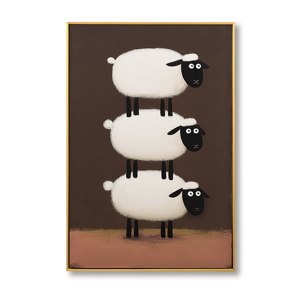White Sheep – Minimalist Animal Wall Art hand-painted wall art