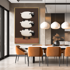 White Sheep – Minimalist Animal Wall Art