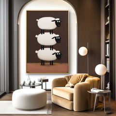 White Sheep – Minimalist Animal Wall Art