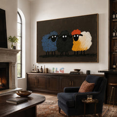 Colorful Flock Friends – Sheep Wall Art