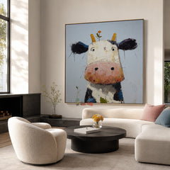 Playful Meadow Cow – Animal Wall Art
