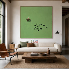 Quiet Pasture Rider – Minimal Western Wall Art