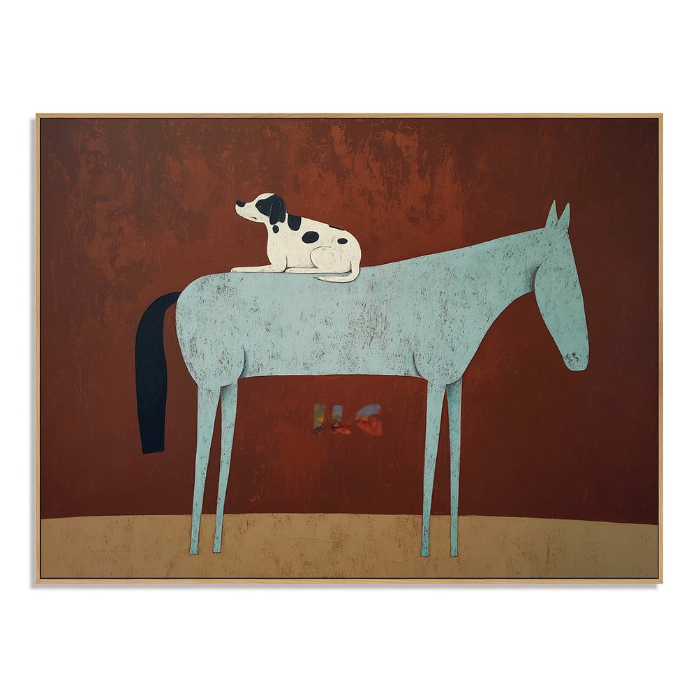 Rustic Companion Horse – Animal Wall Art hand-painted wall art
