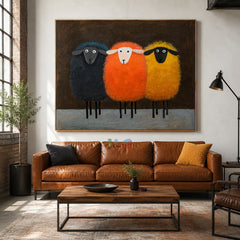 Woolly Farmhouse Trio – Sheep Wall Art